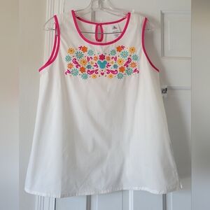 Disney Parks EPCOT Mexico Pavilion Embroidered Sleeveless Blouse - NWT